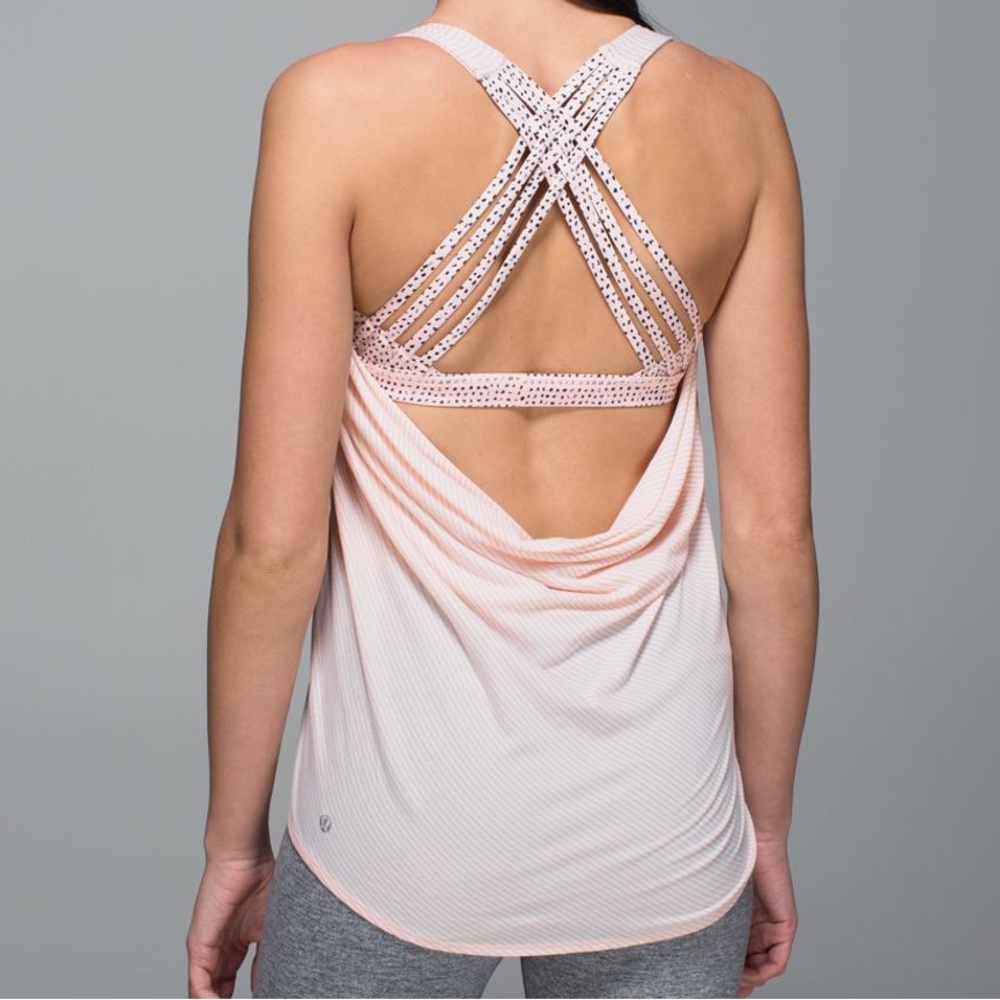 Lululemon Wild Tank Heathered Parfait Pink / Speckle Dot Parfait Pink Black
